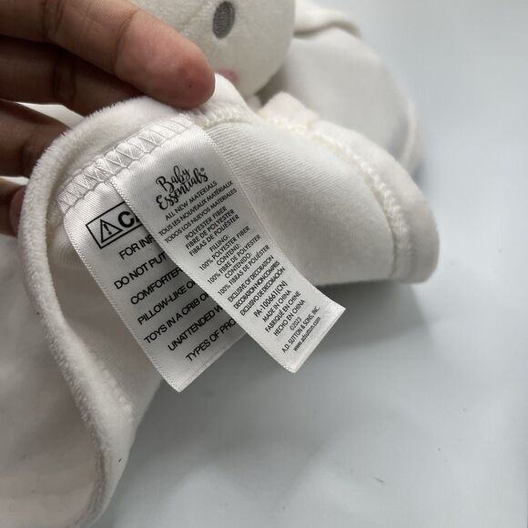 Baby Essentials White Bunny Lovey Security Blanket Pink Cheeks Plush Toy - Picture 2 of 5